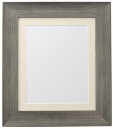 FRAMES BY POST Hygge Picture Photo Frame, Plastic Glass, Wolf Grey with Ivory Mount, 20 x 20 Image Size 16 x 16 Inches