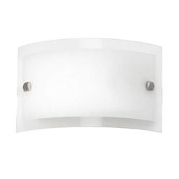 National Lighting MOX Frosted Glass & Chrome Curved E14 LED Compatible Switched Wall Light 200mm