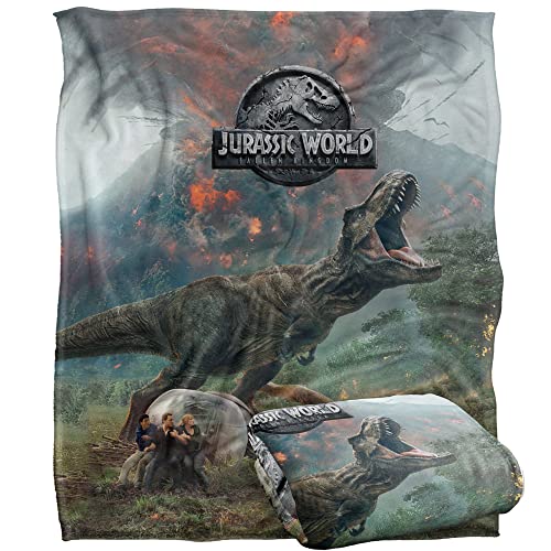 Jurassic World Fallen Kingdom Trex Poster Officially Licensed Silky Touch Super Soft Throw Blanket 152 x 127 cm