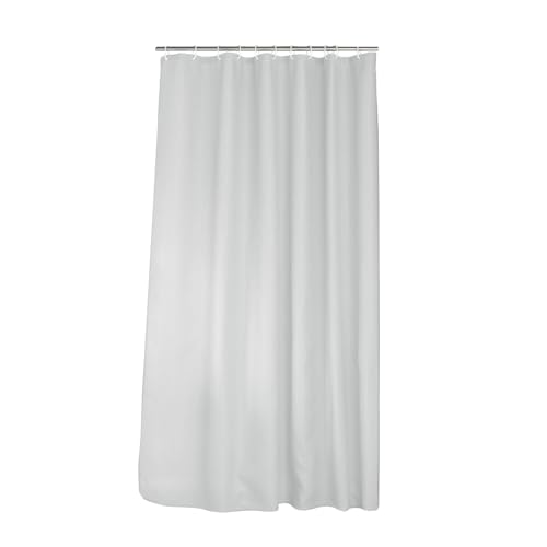 Douceur d'Intérieur Quartz Shower Curtain with Hooks 100% Polyester White 180 x 200 cm