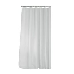 Douceur d'Intérieur Quartz Shower Curtain with Hooks 100% Polyester White 180 x 200 cm