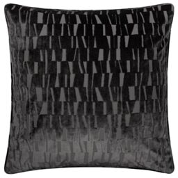 Paoletti Manhattan Cushion Cover – Elegant Geometric Textured Velvet Decorative Case (Charcoal - 50x50cm)
