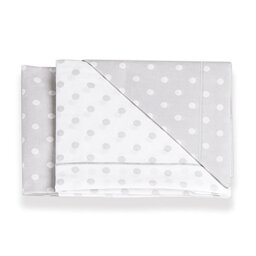 Italbaby 3 Piece Dotted Cot Sheet Set, Light Grey, Multi-Color, One Size