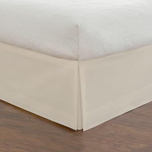 Fresh Ideas Classic 14” drop length, Pleated Styling Bedding Tailored Bedskirt, Cal King, Ivory