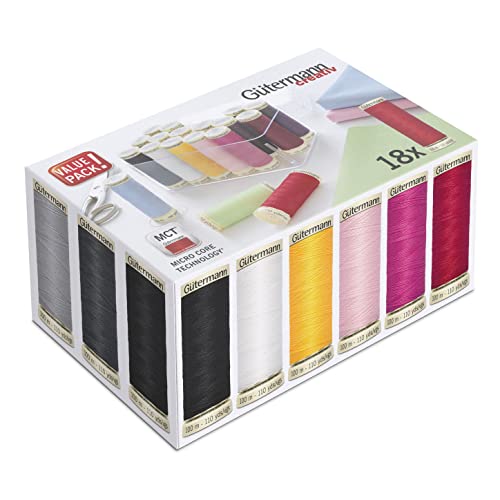 G??termann Storage Box with Threads, Assorted, 18 Reel,799748