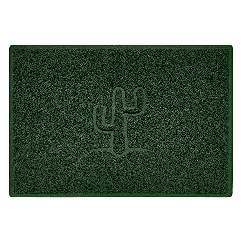 Nicoman Cactus Embossed Shape Door Mat Dirt-Trapper Washable Barrier Doormat-(Use Indoor or Sheltered Outdoor)-(90x60cm/3x2ft,Large) Green