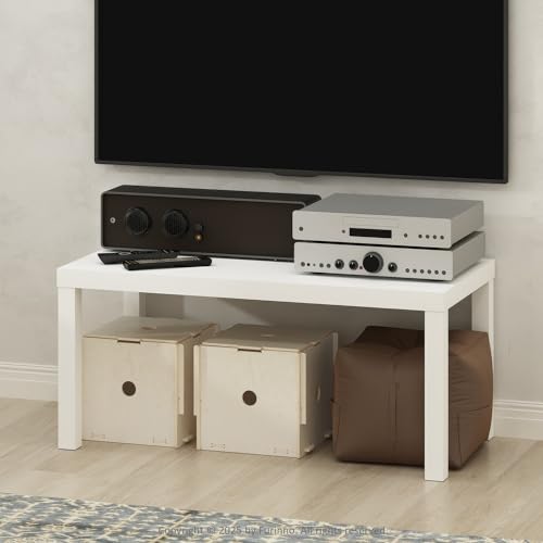 Furinno SIMPLISTIC TV Stand, Modern Entertainment Center, TV Table, TV Console for TV up to 40 Inch, for Living Room, Bedroom, White