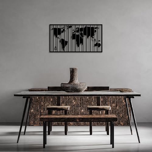 Stylish Black Decorative Metal Wall Accessory, 37 x 70 cm, 100% Metal, 1.5 mm Thickness, Perfect for Modern Home Decor & Unique Wall Art