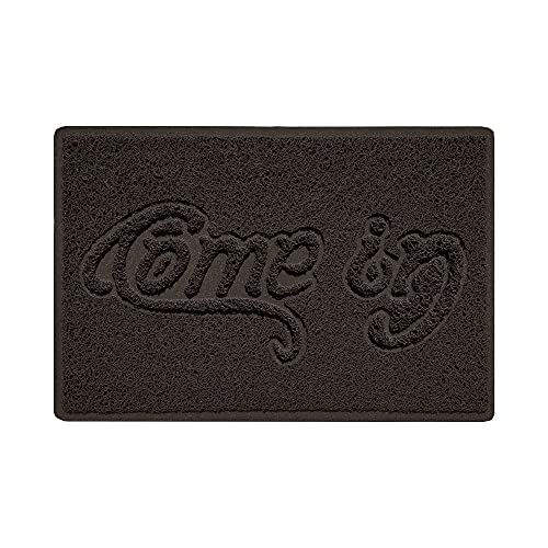 Nicoman COME-IN Embossed Shape Door Mat Dirt-Trapper Jet-Washable Doormat-(Use Outdoor ONLY)- (60x40cm/23.6x15.7inches, Small) Brown