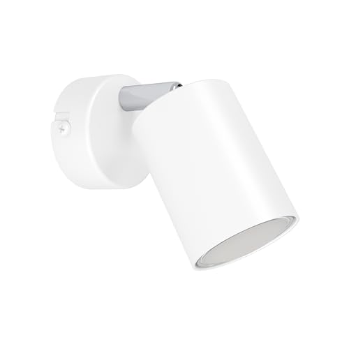 Eglo Indoor wall lamp Reciso-E, Bedroom Light Fixture for Reading, Adjustable Spotlight, White Steel, GU10 Socket