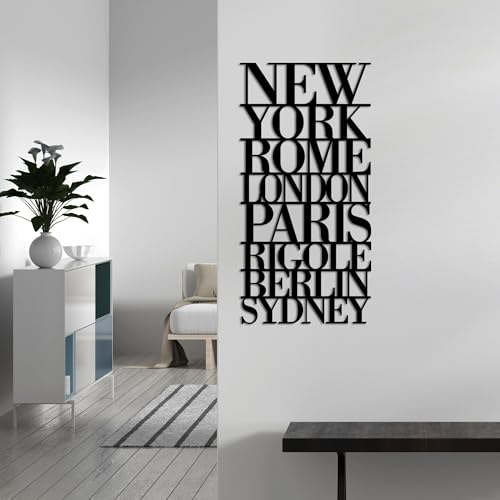 Stylish Black Decorative Metal Wall Accessory, 70 x 35 cm, 100% Metal (1.5 mm Thick), Easy Wall Mounting, Perfect for Modern Home Decor