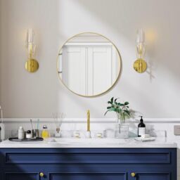 Koonmi Round Wall Mirror, 50 cm, Gold
