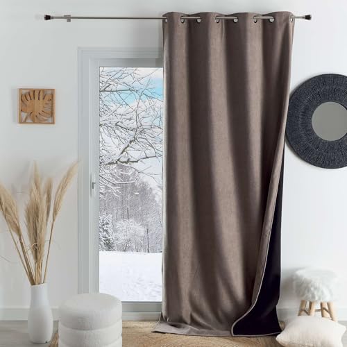 HomeMaison.com Insulated Curtain – Thermal Curtain – Blackout Curtain – Linen Curtain – 140 x 180 cm
