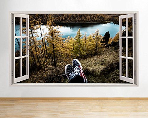G241 Nature Shoes Hike Scenic Hall Window Wall Decal 3D Art Stickers Vinyl RoomKids Bedroom Baby Nursery Cool Livingroom Hall Boys Girls