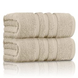 GC GAVENO CAVAILIA 100% Ringspun Cotton Bath Towels, Luxury 550 GSM Zero Twist Towel Sheets, Natural, 80x140 Bath Sheet