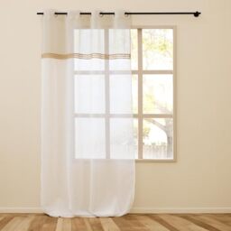 Douceur d'Intérieur, Louane Eyelet Curtain 140 x 240 cm Sandblasted Linen and Jute