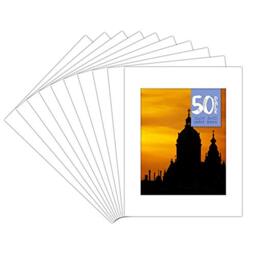 Golden State Art, Pack of 50 11x14 White Picture Mats Mattes with White Core Bevel Cut for 8x10 Photo