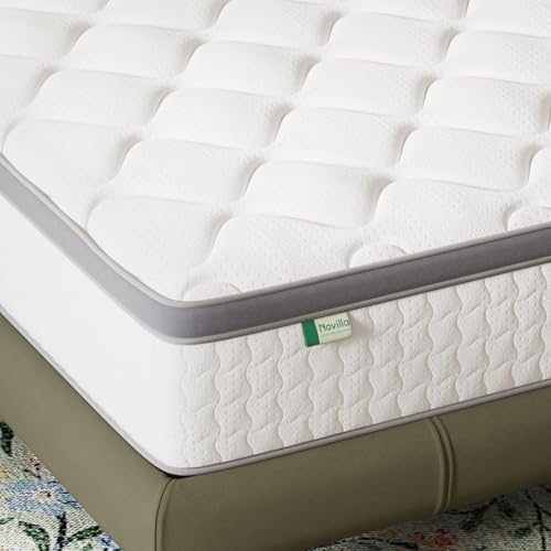Novilla 25cm Medium Firm Hybrid Mattress - 6FT Super King (180x200cm) - UK Pocket Sprung & Foam for Support & Comfort, Soft-Touch Cover, Mattress in a Box