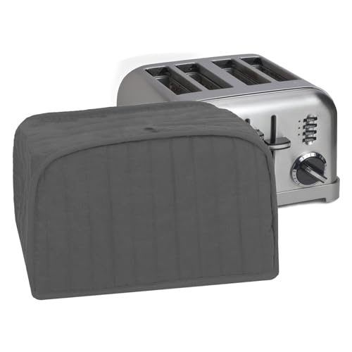 RITZ Polyester/Cotton Quilted Four Slice Toaster Appliance Cover, Dust and Fingerprint Protection, Machine Washable, Graphite Grey