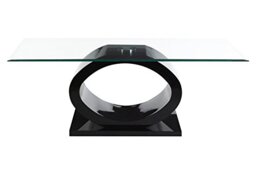 Premier Housewares Halo Coffee Table, Glass - 45 x 120 x 45 cm, Black