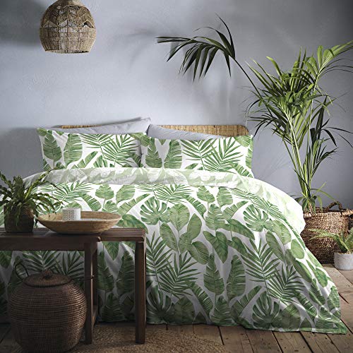 Dreams & Drapes - Tahiti - Easy Care Duvet Cover Set - 1 pieces, Double Bed Size in Green