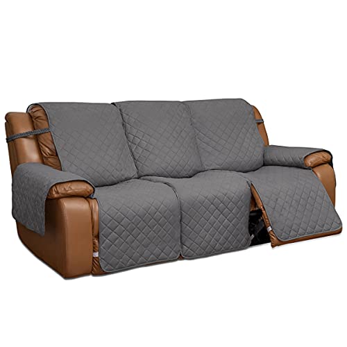 Easy-Going Recliner Sofa Cover, 3 Seater, Gray/Light Gray