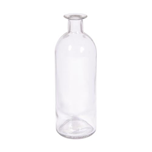 Rayher Glass Vase for Fresh and Dried Flowers, Single Stem Vase, Single Flower Glass Vase, Bottle-Shaped Vase for Single Rose, 20cm, 46696000