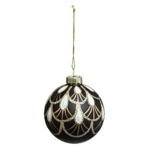 FEERIC Lights and Christmas Glass Bauble 70 mm Straw Drape