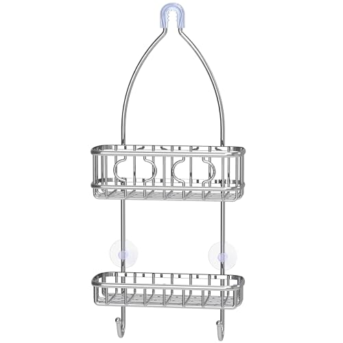 Simple Houseware Bathroom Hanging Shower Head Caddy Organizer, Chrome (22 x 10.2 x 4.2 inches)