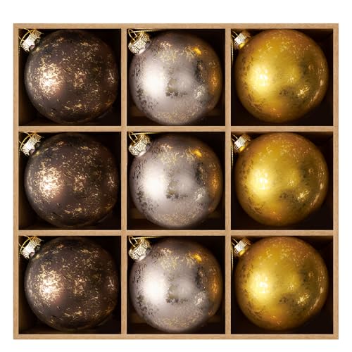Matte Glass Christmas Tree Baubles in 3 Colours