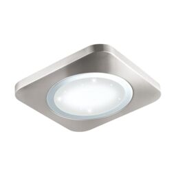 EGLO LED ceiling lamp Puyo-S, ceiling light, steel in matte nickel, chrome