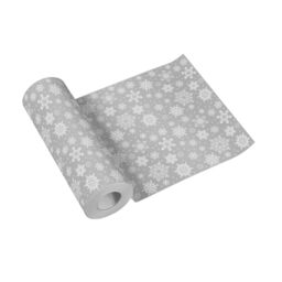 PAW - Table Runner (40 x 2400 cm) Table Decorations for Christmas, Winter - Snowflakes, Silver Table Decorations I Snowflakes Silver