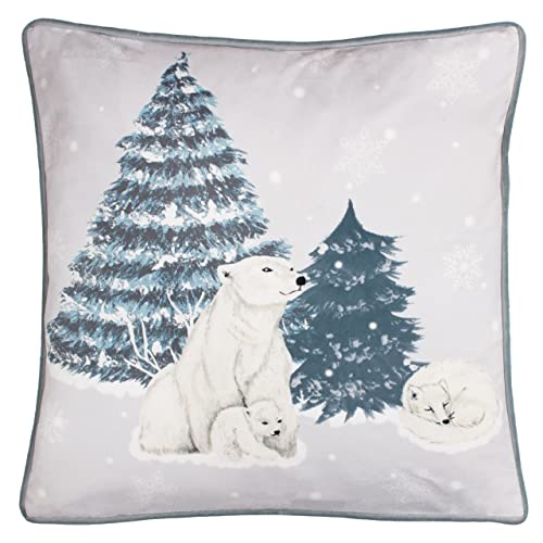 furn. Arcticus Bear Polyester Filled Cushion (Blue - 45x45cm)