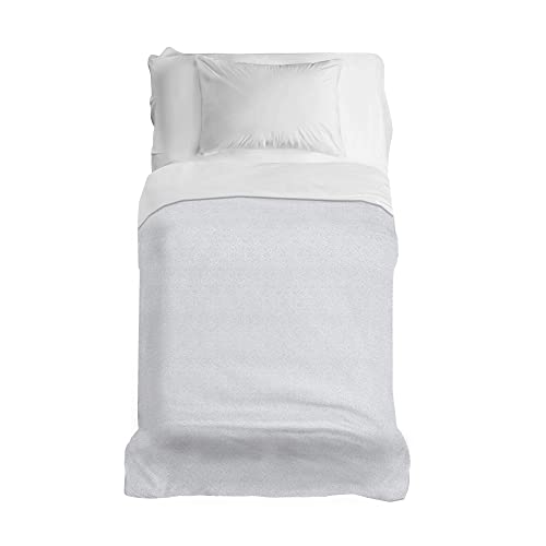 PENSIERI DELICATI Bedspread 170 x 280 cm, Single Sheet 100% Cotton Pique, Ideal as a Furniture Cover, 1 Square Bed Cover, Dublin Grey, 100% Made in Italy