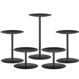 Candle Holder Wax Centerpiece Set of 5 Plate for Tables or Floor with Black Iron