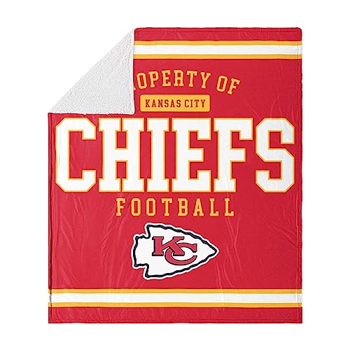 FOCO Kansas City Chiefs Sherpa Fleece Blanket - 60 X 70