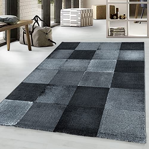 Giantore Flat Pile Rug Checked Short Pile Rug Living Room Bedroom