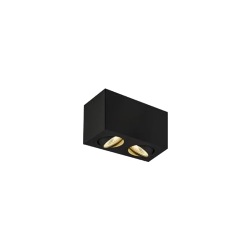 SLV Ceiling-Mounted Light TRILEDO Double/LED Spotlight, floodlight, Ceiling Spotlight, Surface-Mounted Light, Indoor Lighting / 3000K 14W 1100lm Black 38 Degrees