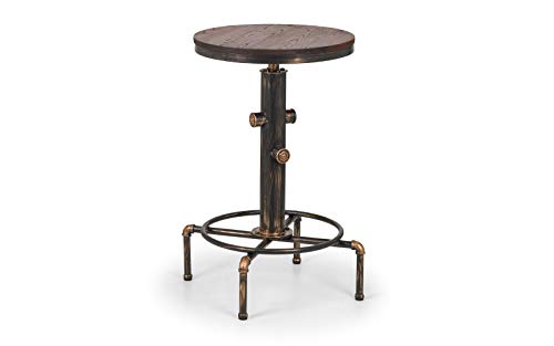 Julian Bowen Rockport Bar Table for 2-4, Pipework, Wood - H105 x W66cm