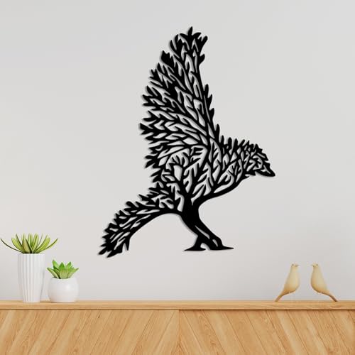 Stylish Black Decorative Metal Wall Accessory, 55 x 42 cm, 100% Metal, 1.5 mm Thickness, Lightweight & Modern Design for Home Decor