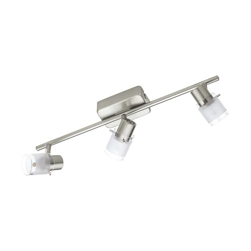 EGLO LED ceiling lamp Orvieto 1, ceiling spotlight, steel in matte nickel