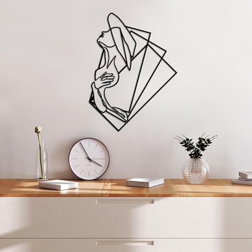 Stylish Black Decorative Metal Wall Accessory, 50 x 37 cm, 100% Metal (1.5 mm), Easy Wall Mounting, Perfect for Modern Home Decor