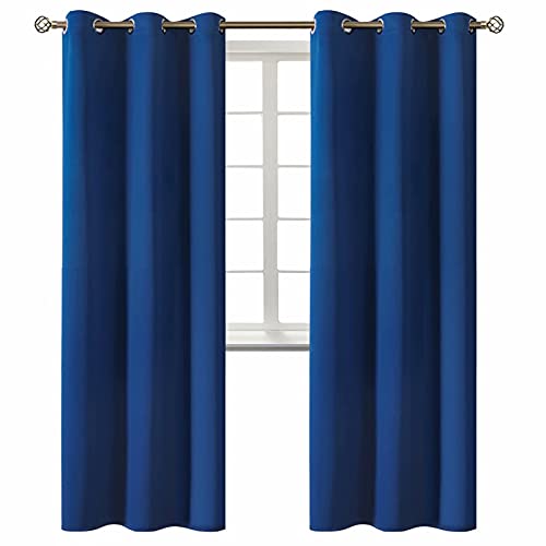 BGment Blackout Curtains for Bedroom - Grommet Thermal Insulated Room Darkening Curtains for Living Room, 42 x 84 Inch, 2 Panels, Royal Blue