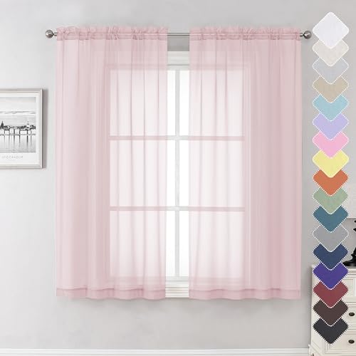 Lecloud Sheer Curtains S2 Blush Pink 2x40 x63