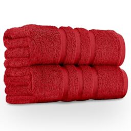 GC GAVENO CAVAILIA Premium Jumbo Bath Sheet 2 Pack - 100% Ring Spun Cotton Towels Bath Sheet - Highly Water Absorbent & Quick Dry Extra Large Bath Sheets - Soft Hotel Quality Bath Towel - Red