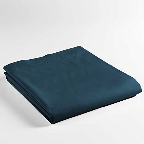 douceur d'intérieur, Flat Sheet (180 x 290 cm) Lina Blue, 100% Cotton