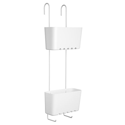 TATAY Shower Caddy 20x13x59 cm Easy to Clean Efficient Water Drainage - Shower Caddy Bathroom - No-Drill Installation - Stainless Steel Material - Humidity Resistant - Corrosion Resistant, White