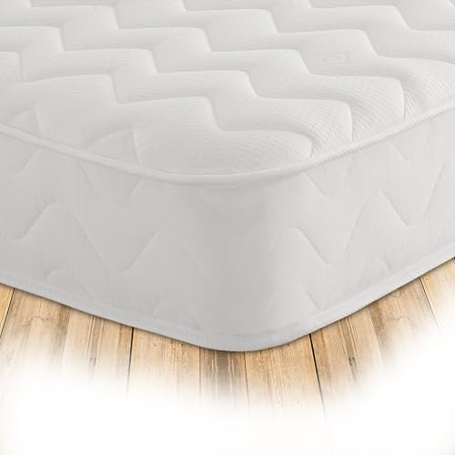 Starlight Beds Small King Size Mattress - 7.5 Inch Hybrid Mattress with Memory Foam & Springs. Soft Comfort, White. UK King - 5ft x 6ft6 (150cm x 200cm)