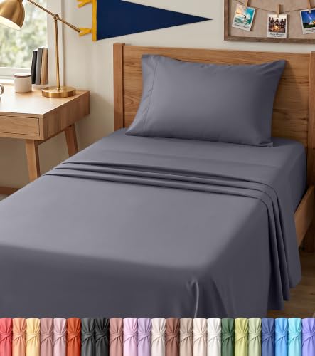 Utopia Bedding Twin XL Sheets - 3 Piece Bedding - Brushed Microfiber - Shrinkage and Fade Resistant - Easy Care (Twin XL, Grey)