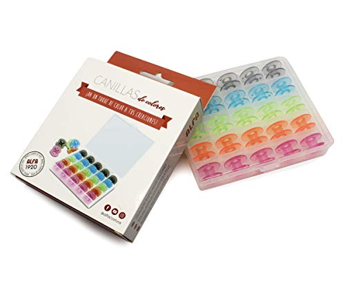 Alfa 6050 - Box of 25 Coloured Bobbins